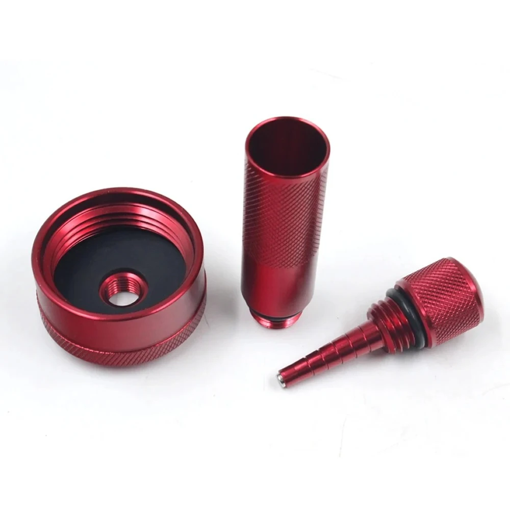 Aluminum Red Extended Run Gas Cap Adapter, Mess Oil Changes Funnel, Magnetic Tip Dipstick Oil Dip Stick for Honda eu2000i eu10i
