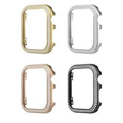 For Apple Watch Bling Zircon Crystal Case Metal Gold Diamond Bezel Cover SE Series 6 5 4 3 2 1 44mm 42mm 40mm 38mm