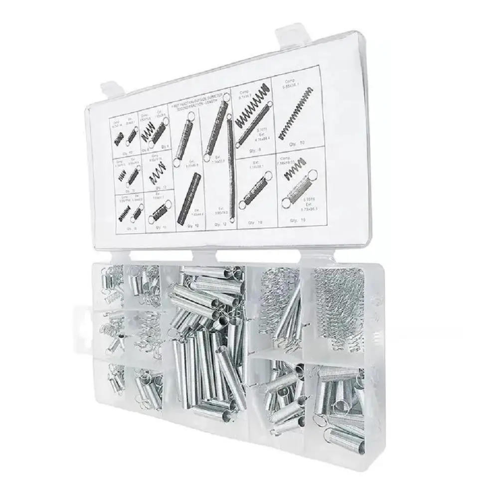 

200PC Zinc Plated Steel Springs Set with 20 Sizes for Various Repair and Mechanical Projects with Convenient Storage Box