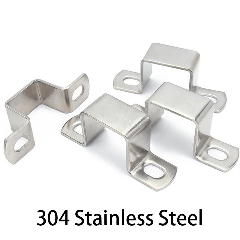 

10*10mm To 100*100mm 304 Stainless Steel Lathedog Right Angle Square Conduit Hose Pipe Fixed Mounting Bracket Saddle Clip Clamp
