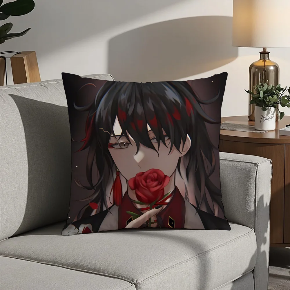 

V-Vtuber Vox Akuma Anime Pillow Case Plush Fabric Soft Pillowcase Double Sided Print Cushion Cover Household Gifts