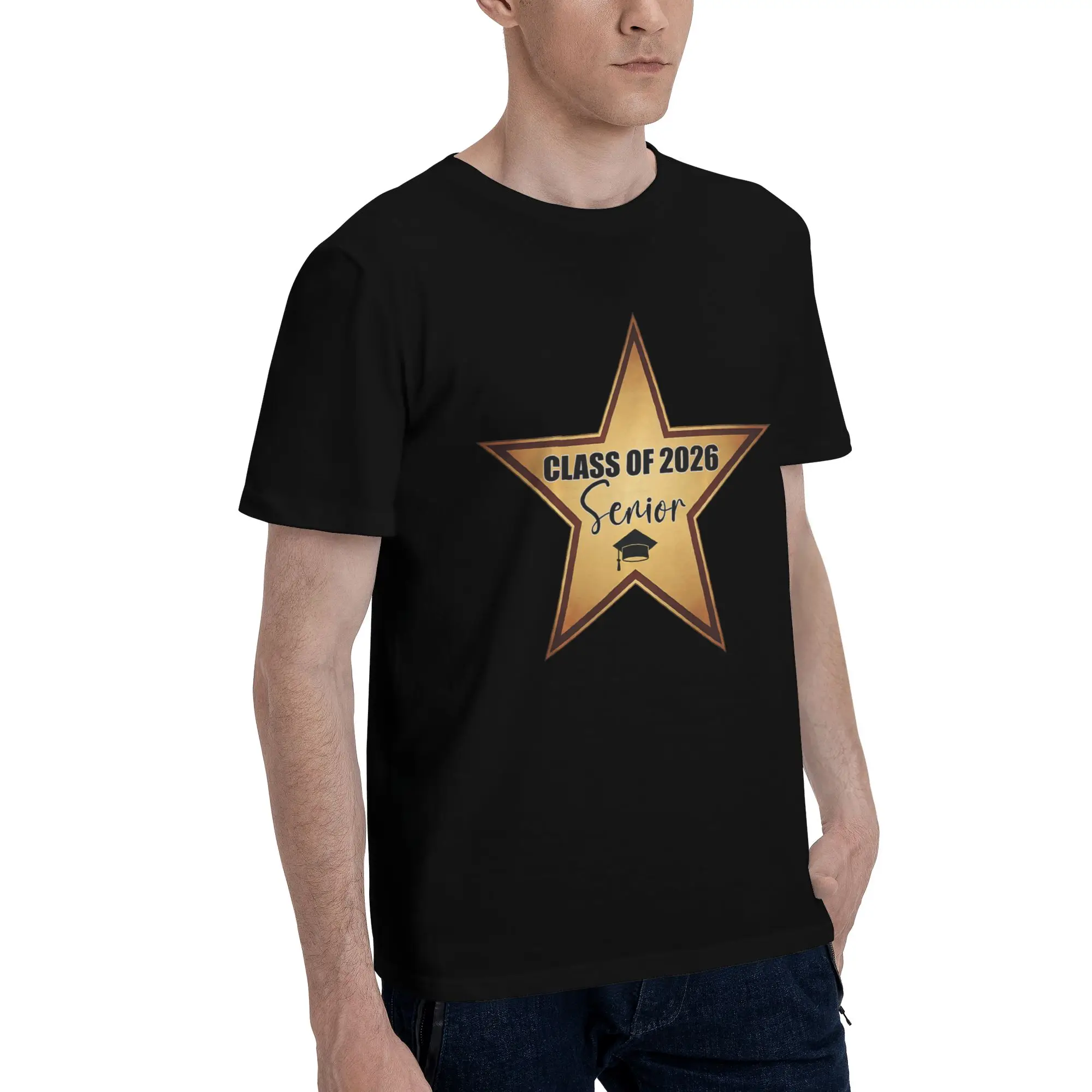 Senior Graduation Star High School Grad Party Funny Graphic 100% Cotton T-Shirt class of 2026 Tees Tops For Men