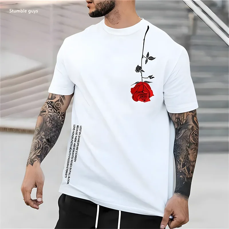 Hot Men's Summer Oversized Anime T-Shirt Loose Fit Short Sleeve Breathable Fabric Large Size Sports Jersey Casual Tops
