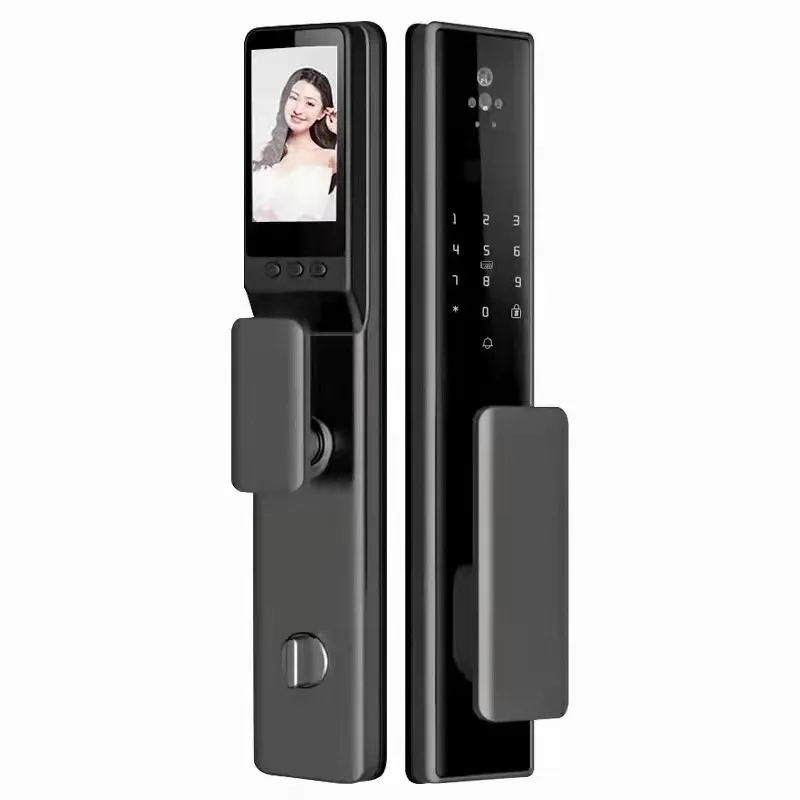 

3D face recognition door lock peephole intelligent Keyless Tuya wifi digital fingerprint smart door lock with camera