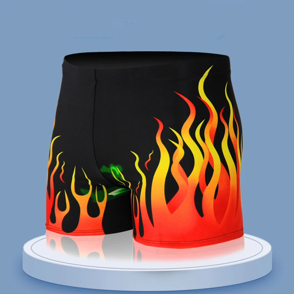 Beach Party A B Men Swimming Shorts Printed Swim Trunks Average Size Swimwear Breathable Swim Shorts Flexible Fit Trunks
