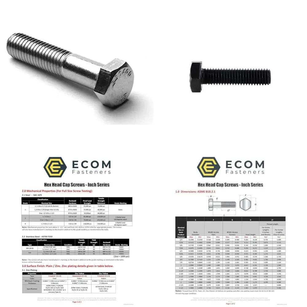 

Stainless Steel Hex Cap Screws 3/8-16 x 1.75 inches Coarse Thread 100 Pack Partially Threaded for Strong Fastening