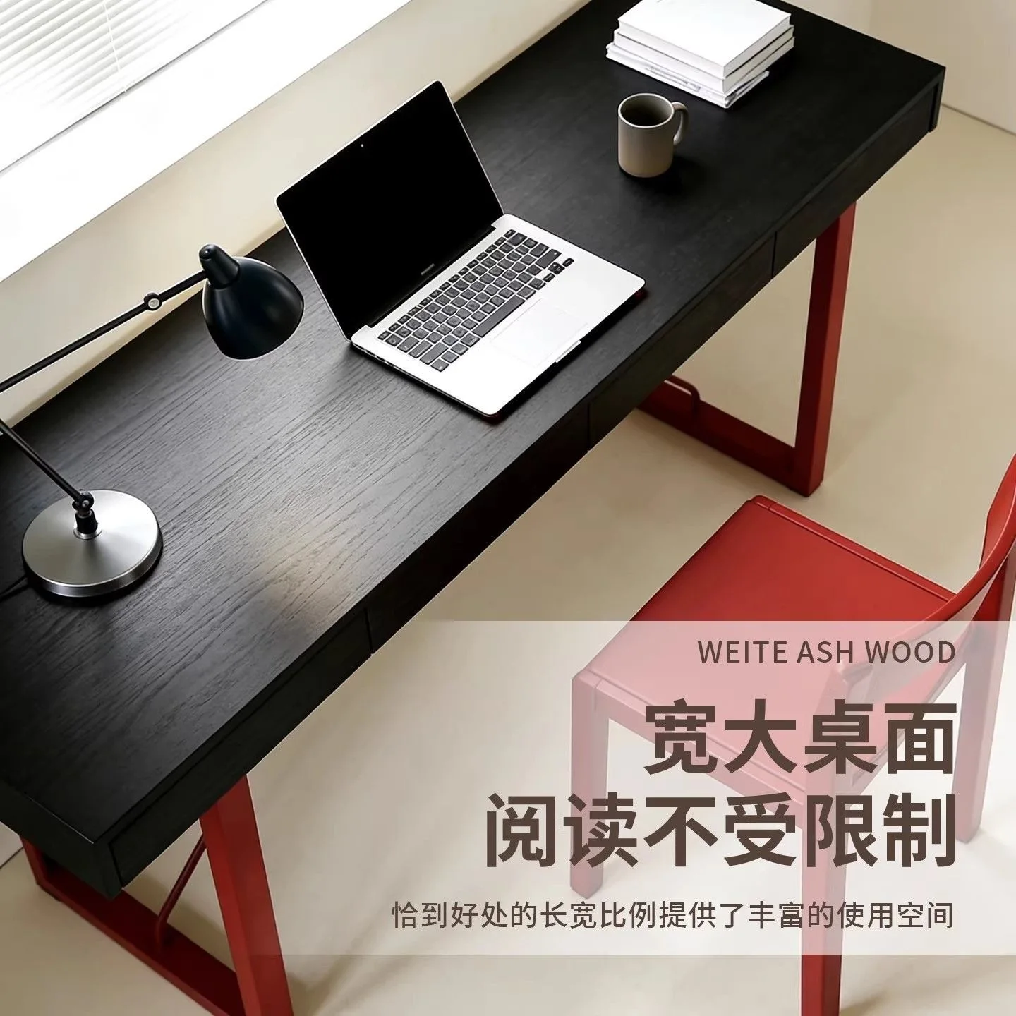 Designer modern simple solid wood desk homedesk with drawers long learning computerdesk