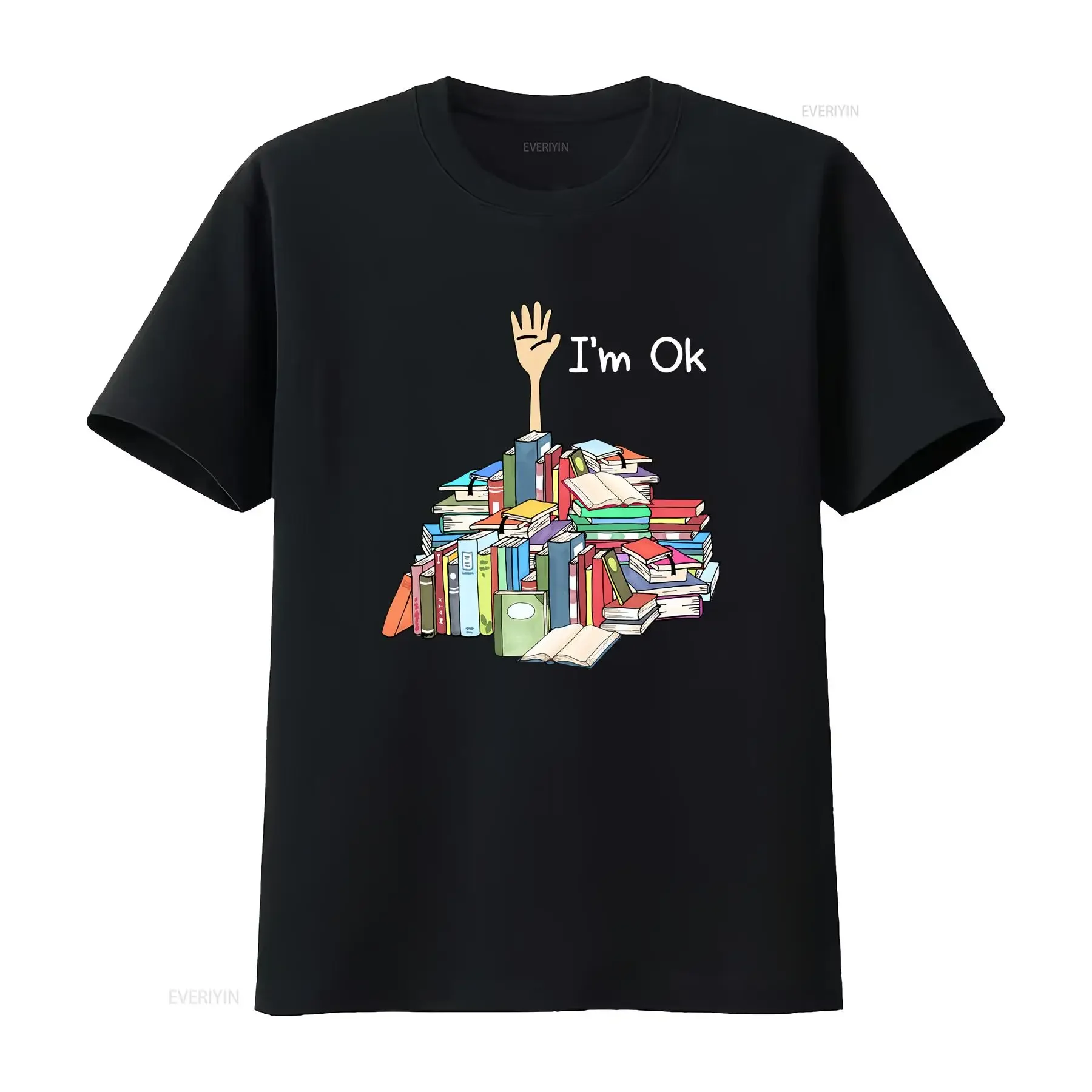 I'm Ok Book T Shirt Lover Lovers s Bookish Author Reading Bookworm vintage Washed Versatile streetwear Casual fashion Soft