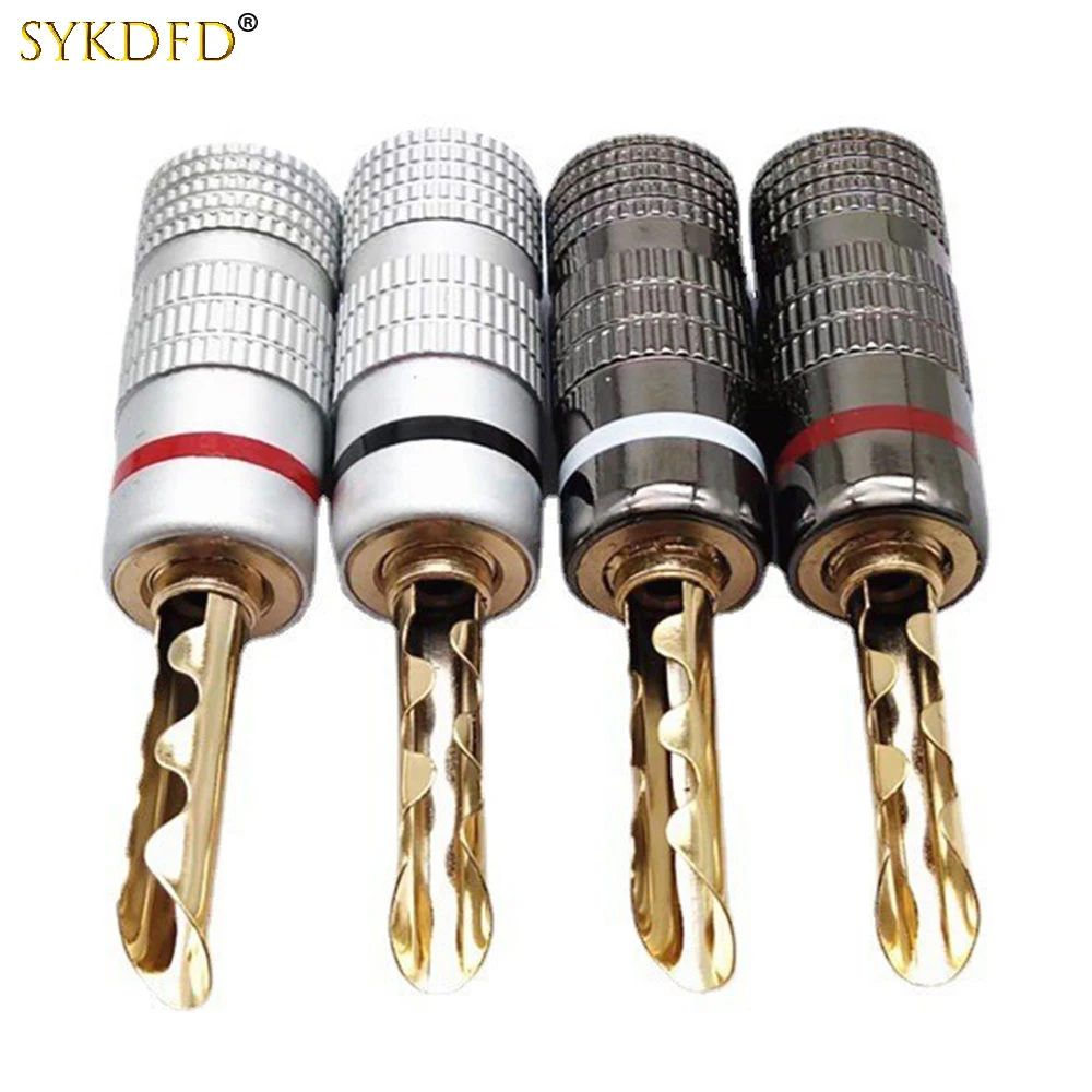 

1PCS HIFI Speaker Cable Banana plug 24K Gold Plated Copper Gun Metal BFA 4mm Banana Connectors