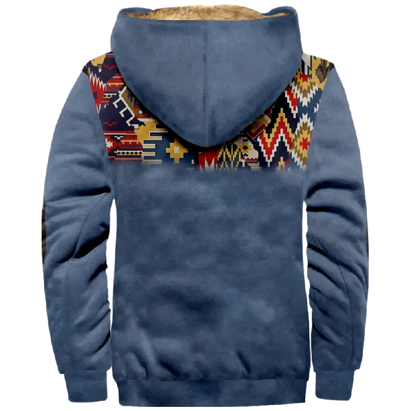 New Totem Italian Cotton Coat Hooded Sweater Casual Print Long Sleeve Zipper Sweater Thick Cotton Coat Autumn and Winter a24