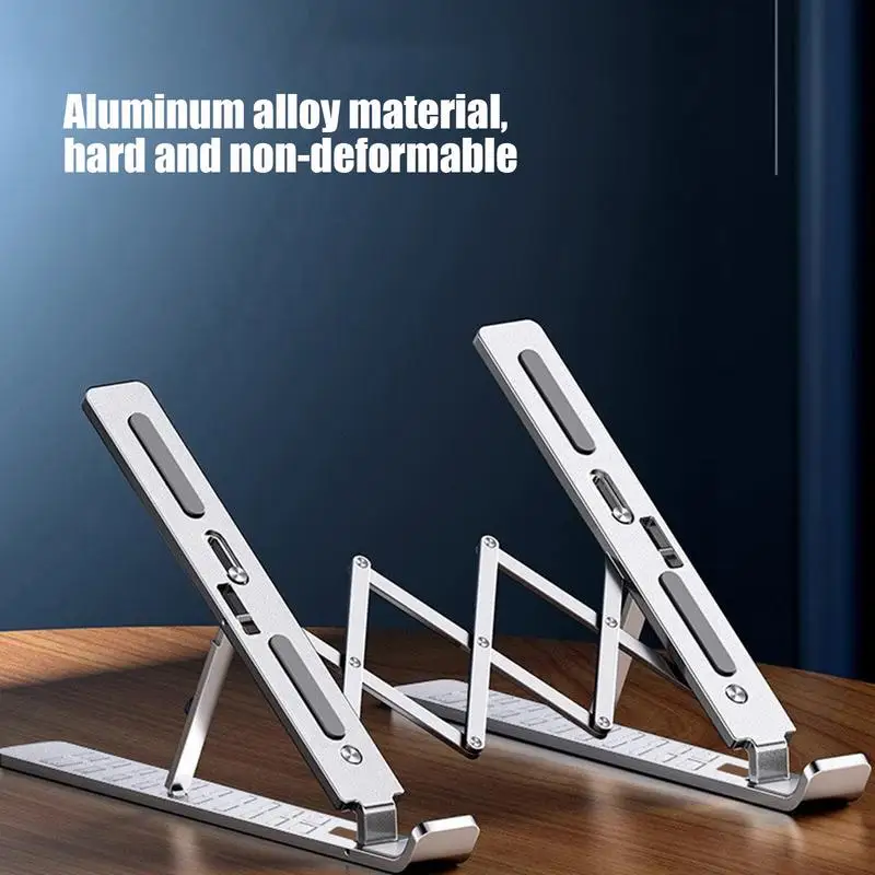 Desktop Notebook Stand Holder, Folding Cooling Riser, Altura ajustável, Alumínio, Fit for Laptop, Notebook