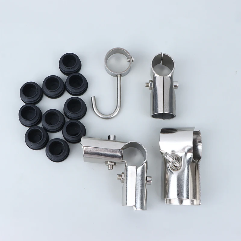 Stainless Steel Landing Airing Rack, Tubo Conector, Peças Fixas, único Rod, Round Joint, 25mm