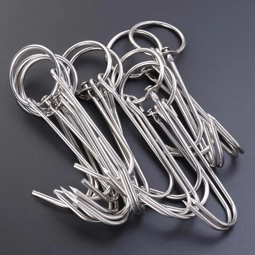 10Pcs Heavy-Duty Stainless Steel Roast Hooks Wear-Resistant High Temperature Resistant Poultry Hooks for Bbq Smoking Grilling