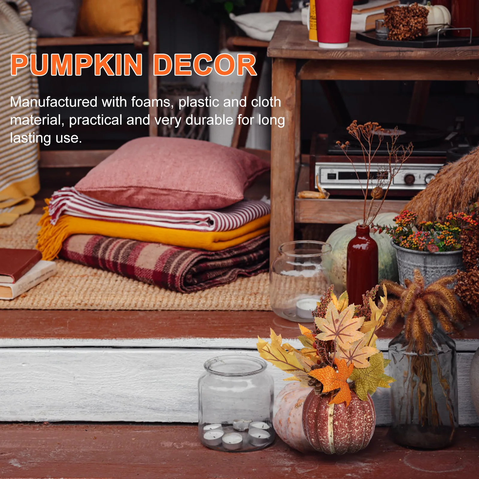 

1Pcs Lifelike Simulated Pumpkin and Fake Maple Leaf Vivid Desk Decoration Thanksgiving Adornment Festival Table Decor