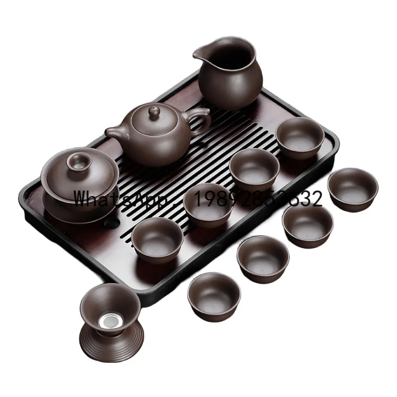 

PYJ high-grade purple sand tea set household full set of kung fu tea cup teapot cover bowl