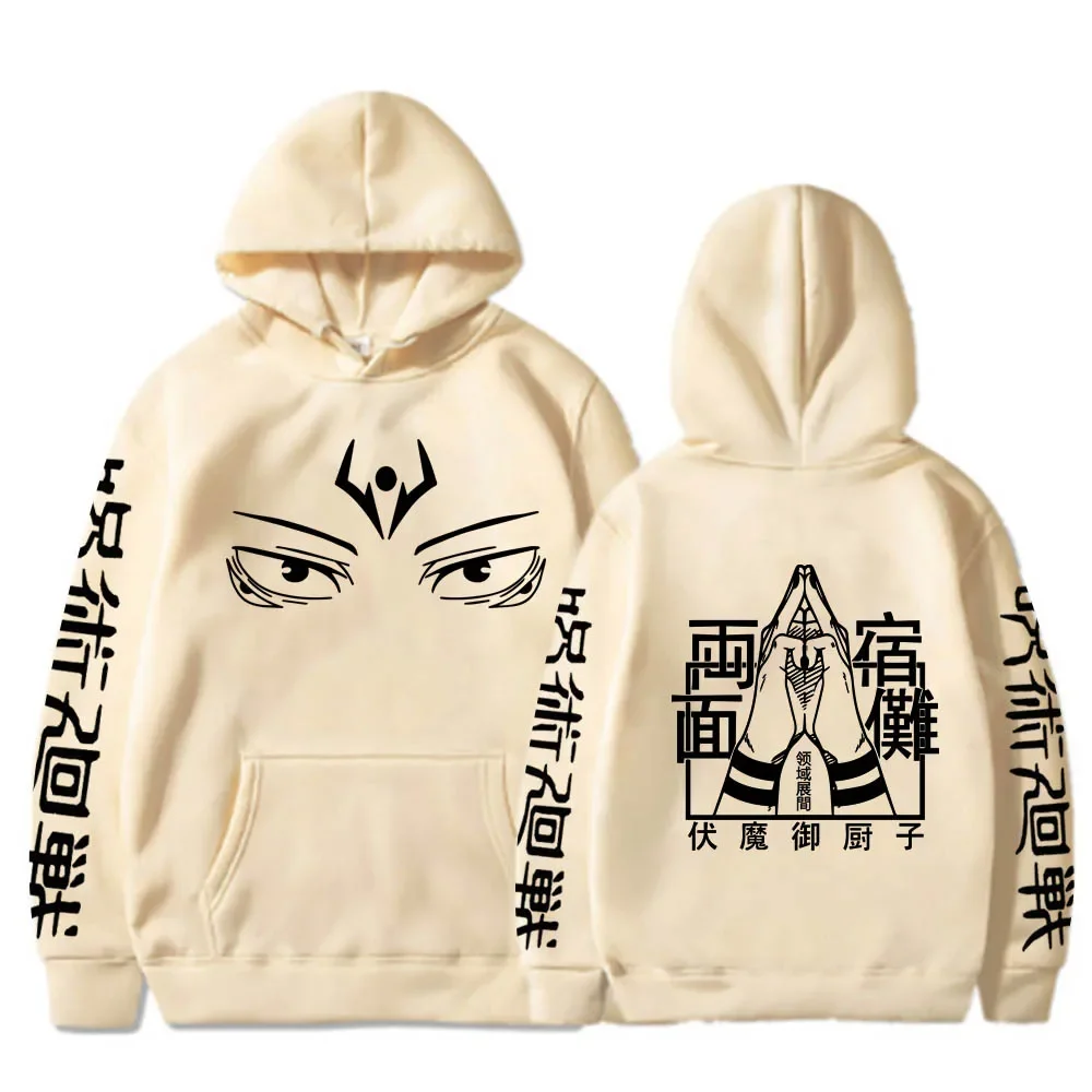 Anime Jujutsu Kaisen Hoodie Men Ryomen Sukuna Print Unisex Hoodie Pullovers Tops Winter Harajuku Long Sleeve Hooded Sweatshirt