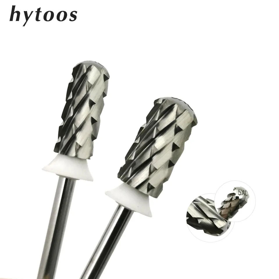 

Фрезы HYTOOS Round Top Barrel Carbide 5XC для маникюра, для удаления толстого геля, аксессуары для маникюрных машинок, поставщик инструментов