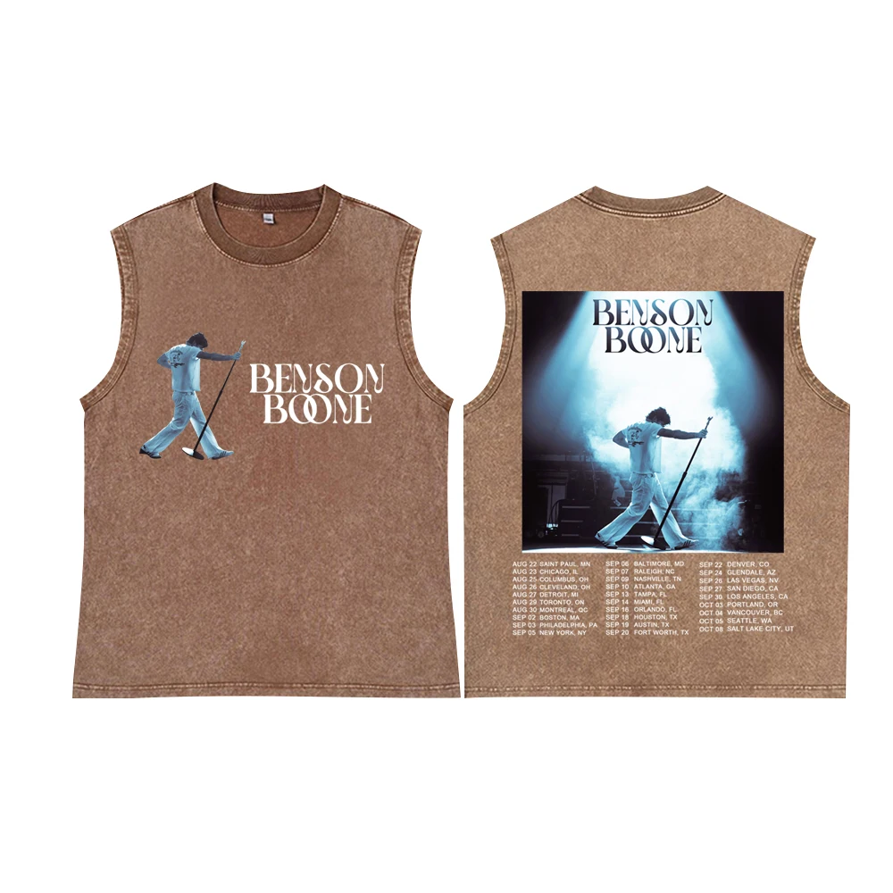 

Benson Boone Vest Benson Boone Tank Tops Washed Shirt Man Woman Tops Streetwear