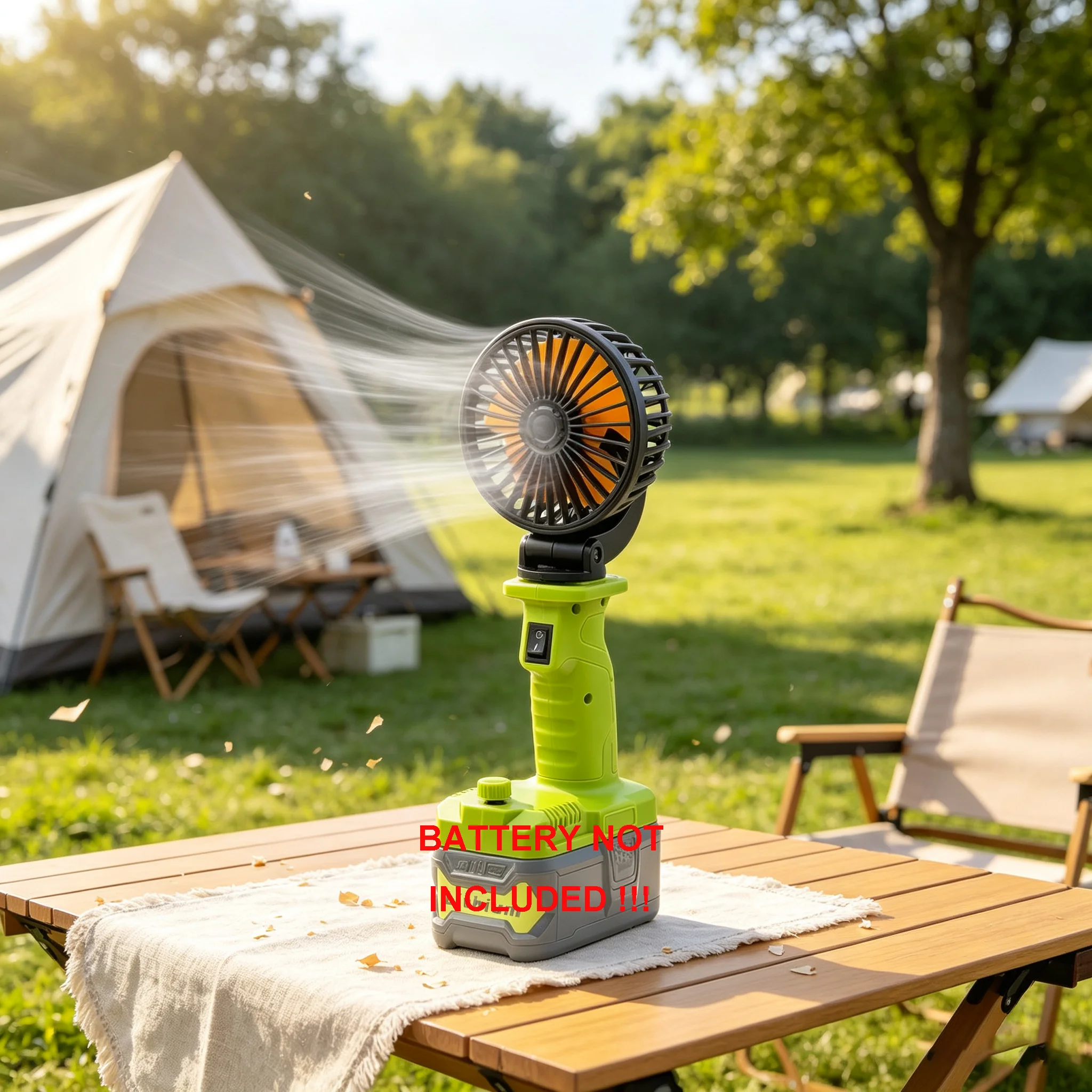 Electric Fan For Makita BL1830 18V Lithium Battery Case For Ryobi For Bosch USB Type-C Mobile Phone Charger Power Bank Foldable