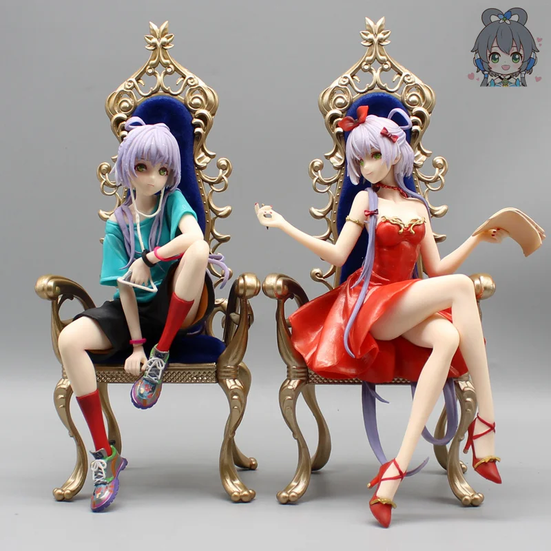 20cm Anime Vsinger Luo Tianyi Figure Secret Flower Garden Action Figures Throne Red Dress Figurine PVC Model Collection Doll Toy