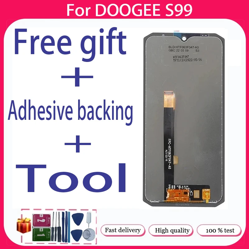 For DOOGEE  S99+ LCD Display + Touch Screen+Free adhesive backing+Tool