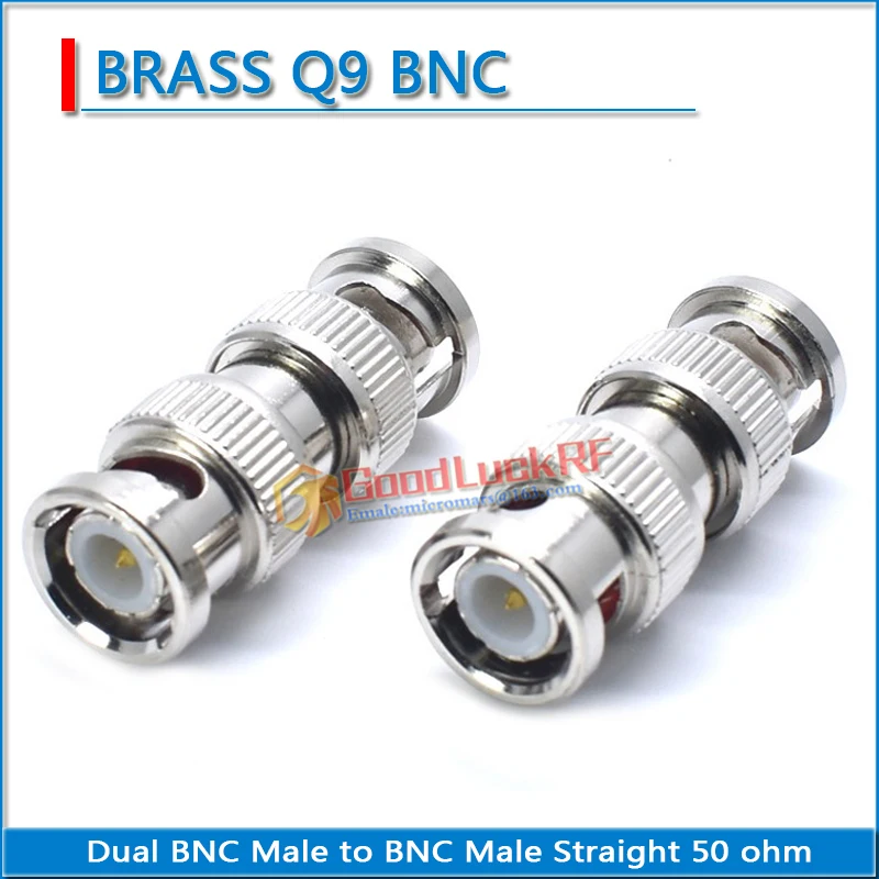 

BNC To BNC Cable Connector Socket Brooches Q9 BNC Male to BNC Male Plug Nickel Plated Brass Straight Coaxial RF Adapters