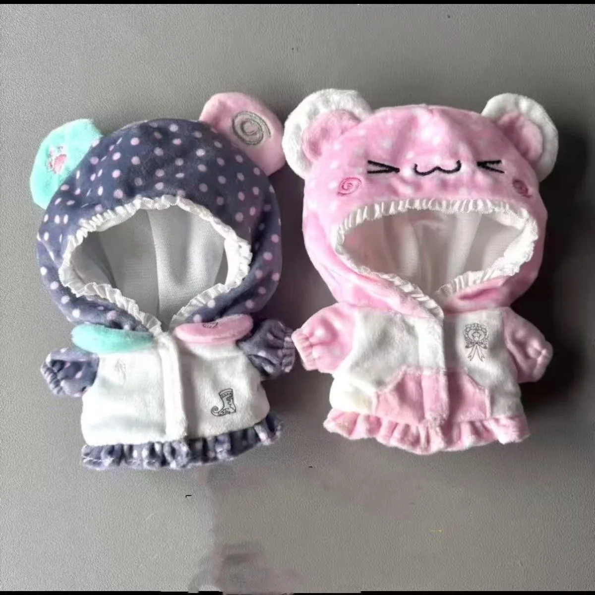 

New Cute 10cm Cotton Doll Kawaii Bear Ear Pajamas Clothes Outfit for 1/12 BJD Doll Sleep Clothes Bathrobe Accessories