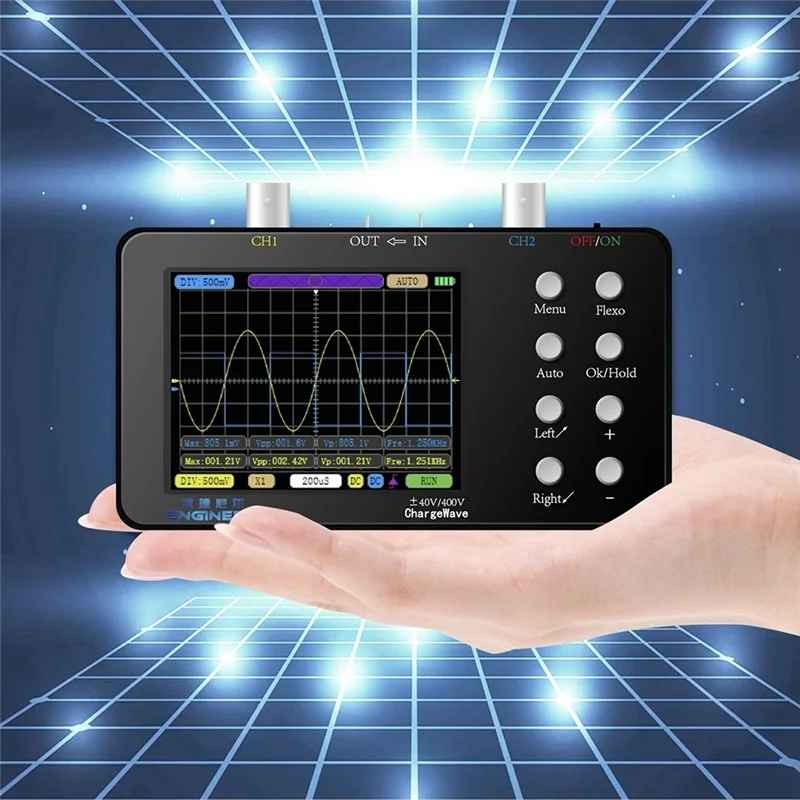 New SCO2 2 Channel Digital Oscilloscope 50M Sampling Rate 10MSa/S Analog Bandwidth OneKey AUTO for Repair, Electronic DIY