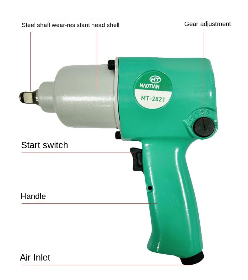 

Alloy Pneumatic Wrench Small Air Cannon 1/2 Auto Repair Tire Screw Universal Fitment Pneumatic Tool