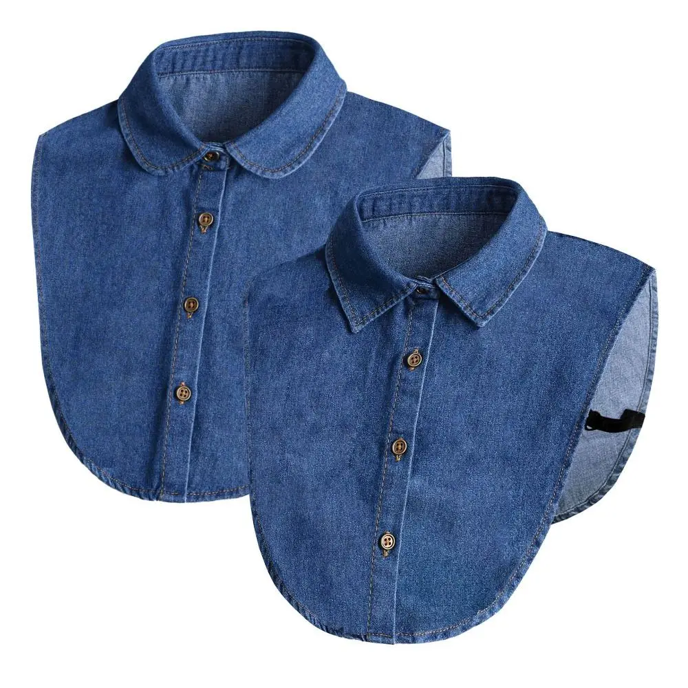 Detachable Denim Fake Collar Black Sharp Collar Lapel Half Shirt Square Collar Korean Style False Blouse Collar