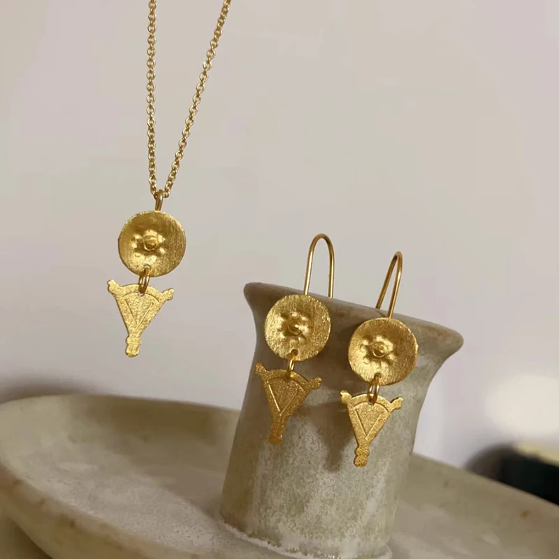 Flower libra dangle hook earrings for women brush texture spain earrings vintage elegant jewelry