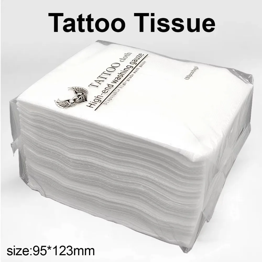 

50Pcs/Bag Non-woven Fabric Disposable Tattoo Wipe Cleaning Tool Tattoo Suppliesets Tattoo Paper Towel Disposable