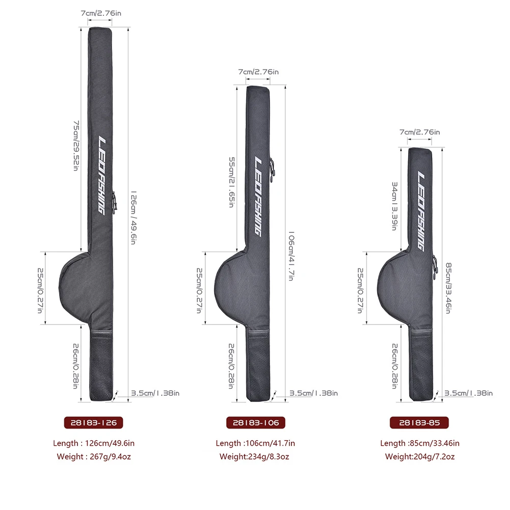 Borse da pesca pieghevoli impermeabili per canne da pesca borse da pesca portatili in tessuto Oxford regolabili