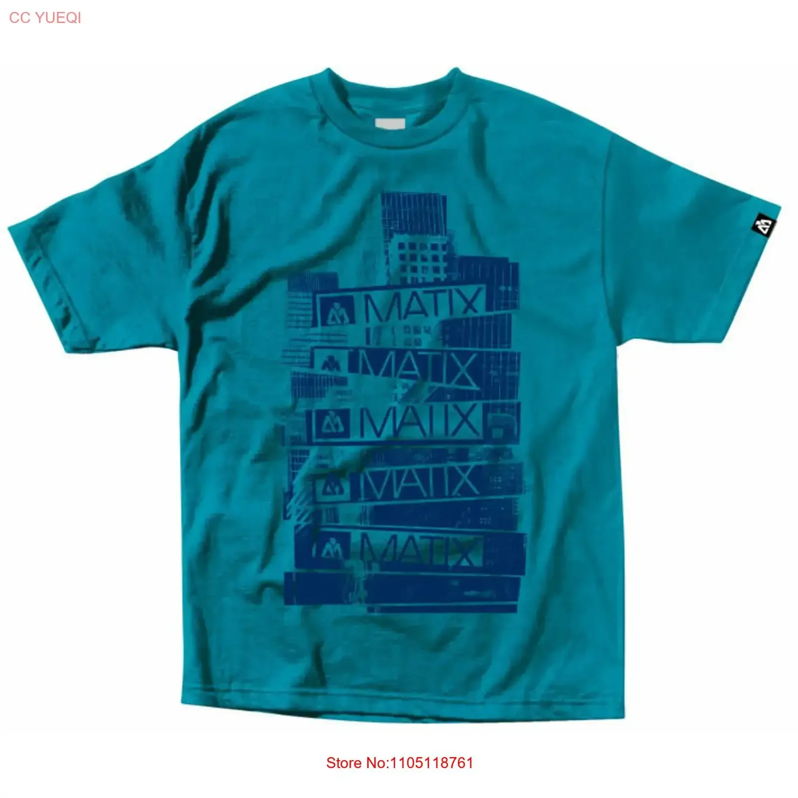 MATIX Skateboard T SHIRT HI RISE TURQUOISE SZ SMALL vintage Washed graphic Soft Versatile Stylish Slightly Unisex streetwear