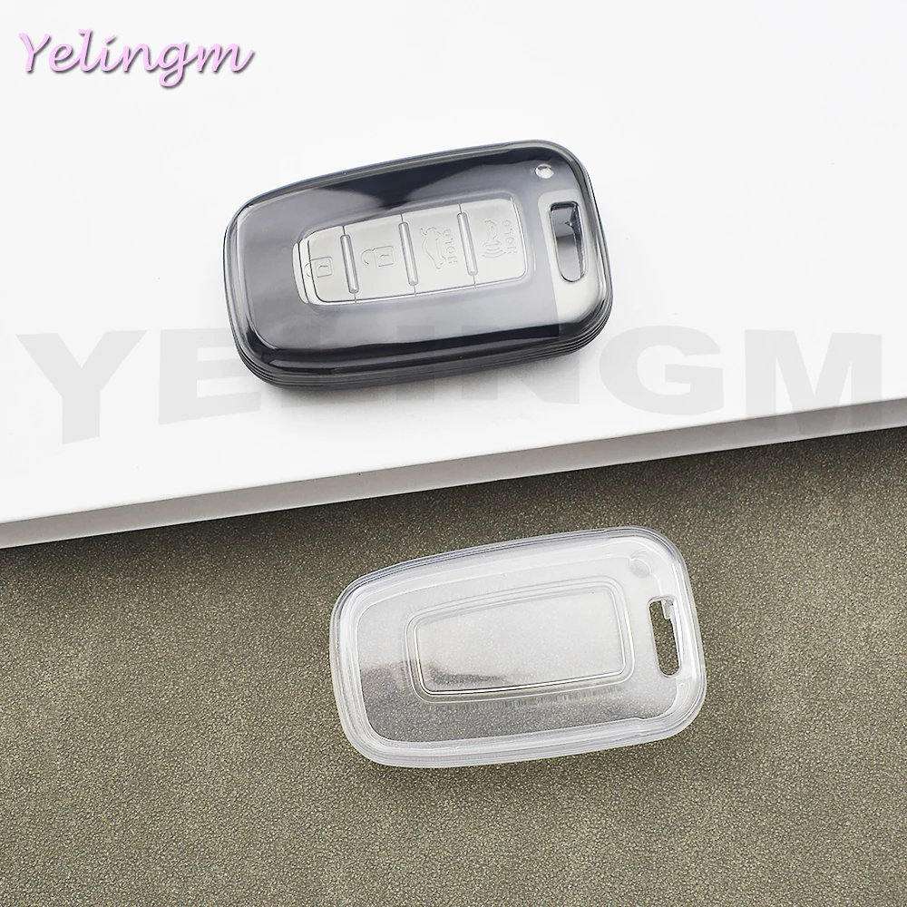 Transparente TPU-Autoschlüsselhülle für 3/4-Tasten-Smartkeys, Passend für Hyundai Genesis Coupe, Sonata, Ix35 und KIA Forte, Sportage, K2, K5
