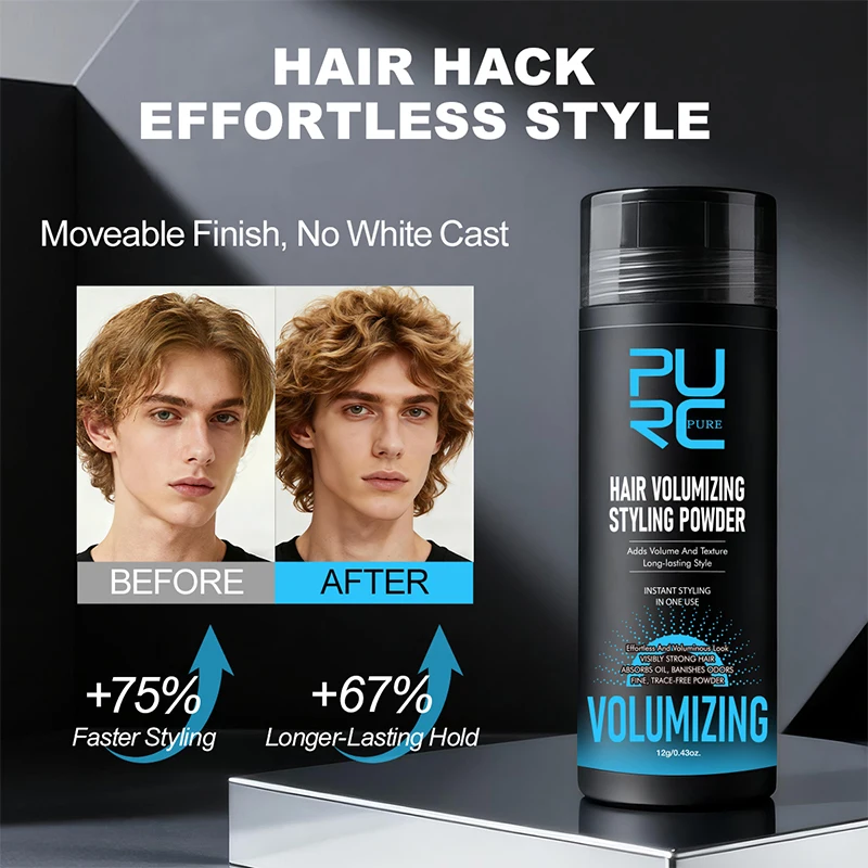 PURC 3 In 1 Hair Volumizing Styling Powder for Men Women Long-Lasting Volume Oil Control Nourish Hair Styling Product Hair Care