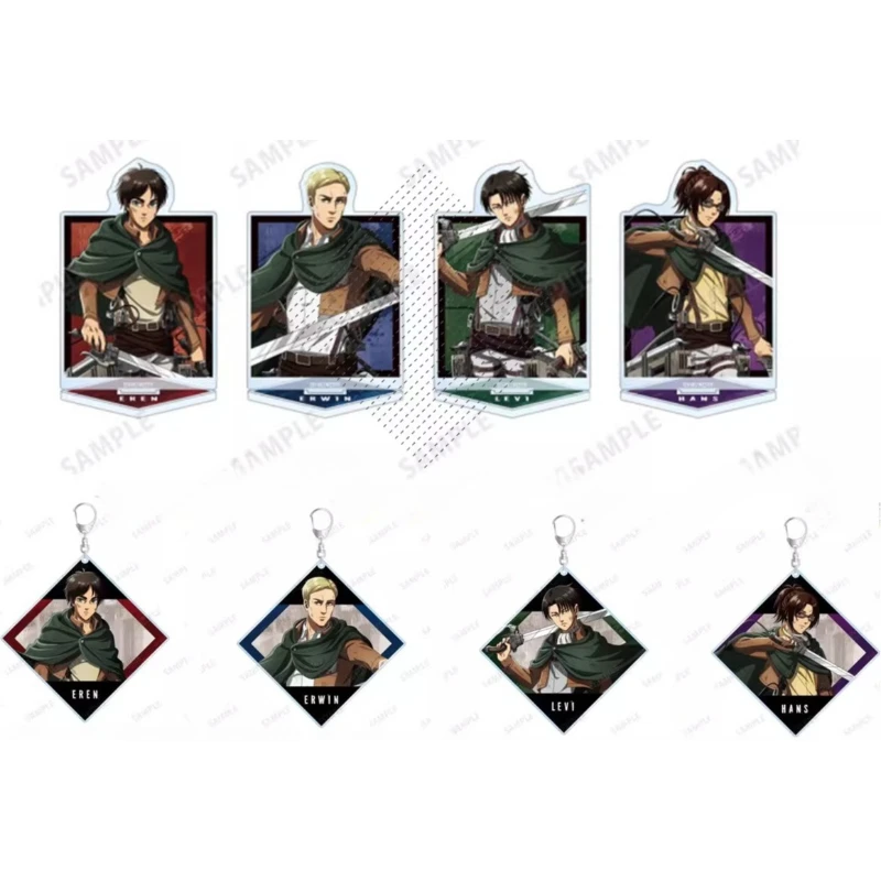 Game Erwin Smith Eren Yeager Levi Ackerman Hange Zoe Hans Acrylic Stand Figure Doll Anime Keychain Cosplay Toy for Gift