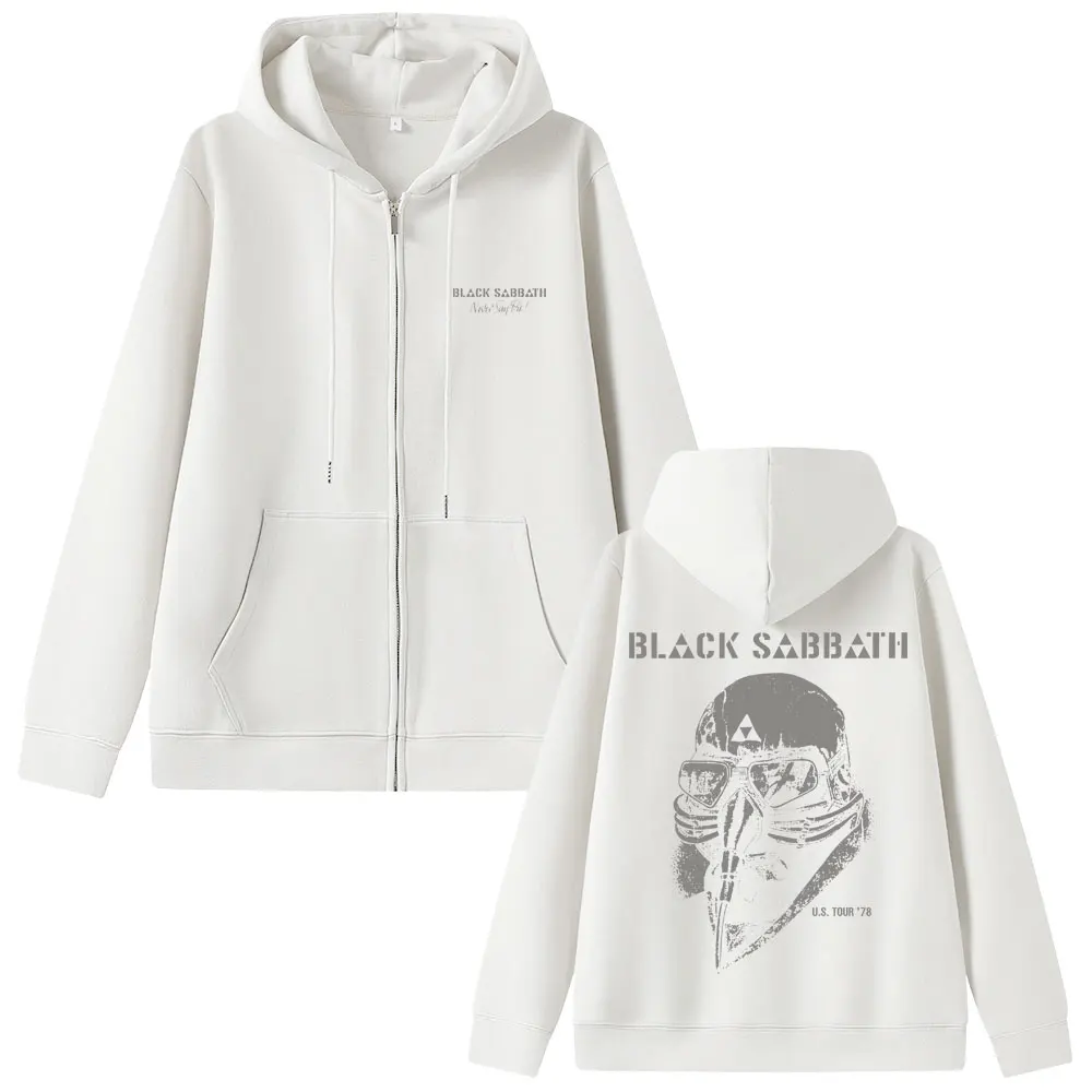Heavy Metal Rock Band Black Sabbathทัวร์ซิปHoodie Ozzy Osbourne Zip Upเสื้อแจ็คเก็ตผู้ชายผู้หญิงGothic Vintageขนาดใหญ่Hoodies