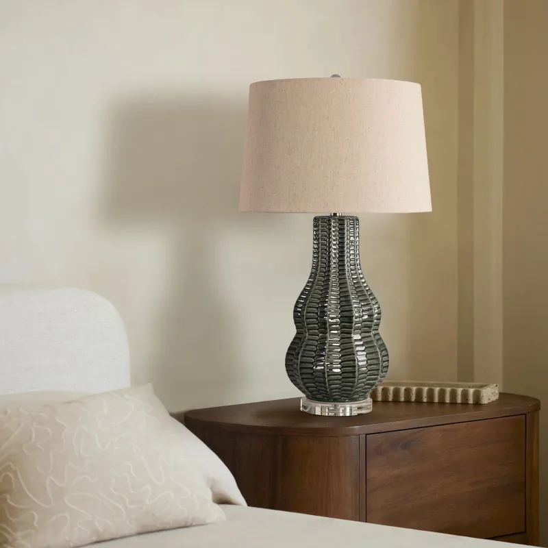 American Minimalist Striped Ceramic Floor Lamps Hotel Living Room Home Decoration Night Table Lights Bedsides Cafe Restaurant