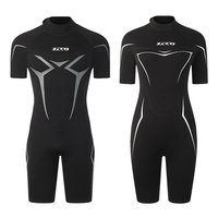 3mm Wetsuits for Men Women Neoprene Diving Suits Back Zipper Short Sleeve Swimsuits for Diving Snorkel Surfing Swimming Wet Suit