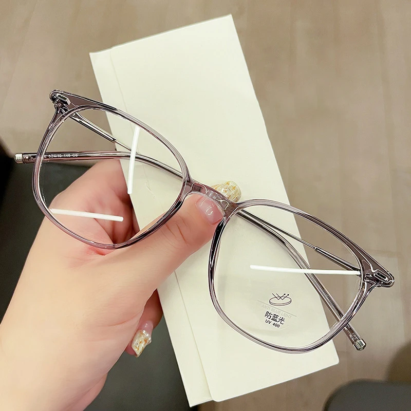 إطار نظارات كمبيوتر مربع شفاف للنساء والرجال مضاد للضوء الأزرق نظارات دائرية تحجب النظارات البصرية