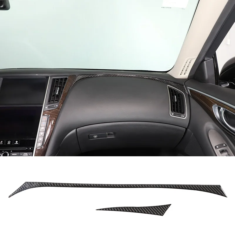 

Fit for Infiniti Q50 Q50L 2015-2022 Soft Carbon Fiber Interior Console Dashboard Strip Trim Sticker