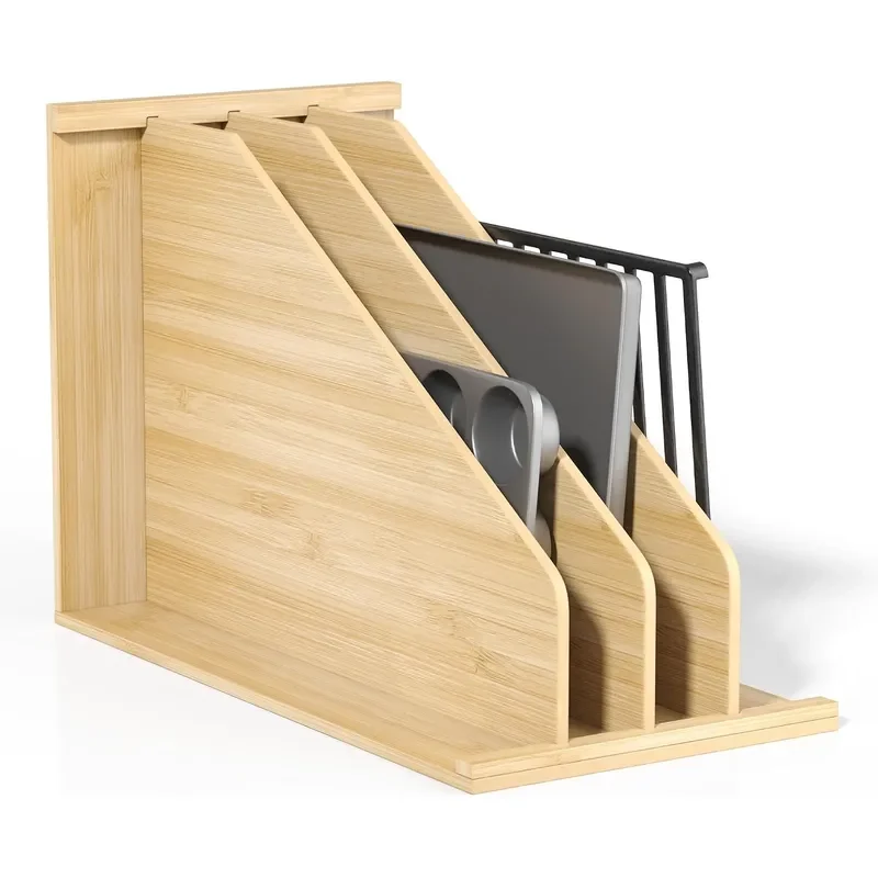 Wood Tray Dividers for Cabinet with 3 Sections