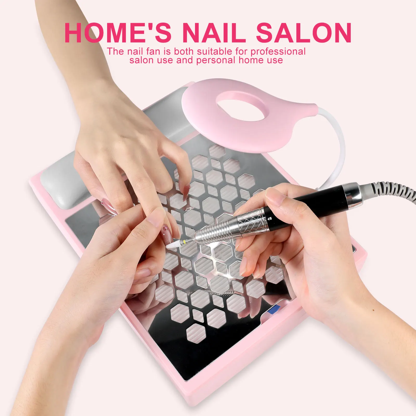 ชุดเครื่องดูดฝุ่นเล็บไฟฟ้า เครื่องดูดฝุ่นเล็บเสียงรบกวนต่ําพร้อมแปรงกันฝุ่นและที่กรองแบบใช้ซ้ําได้ เหมาะสําหรับการขัดเล็บ