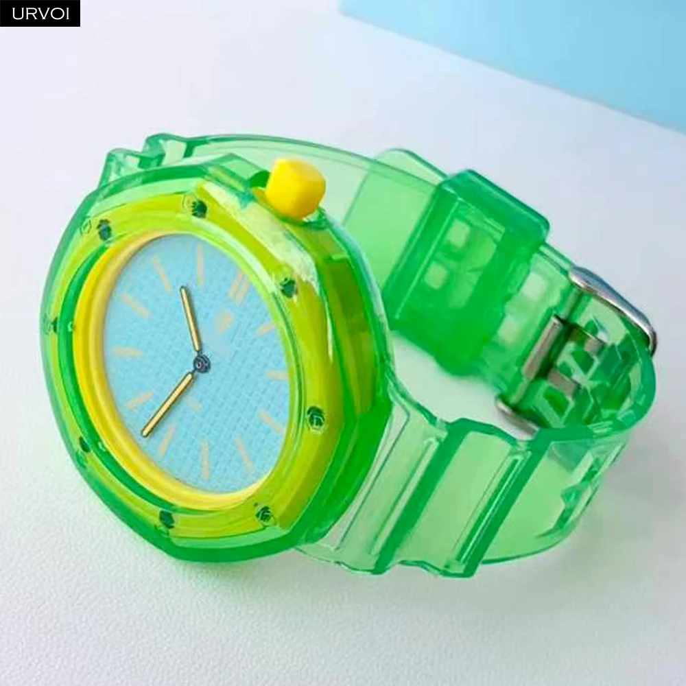 URVOI Clear Case Band for Swatch x AP Royal Pop Pocket Watch Wristwatch‑Conversion Design Mod Crystal‑Clear Soft TPU Strap