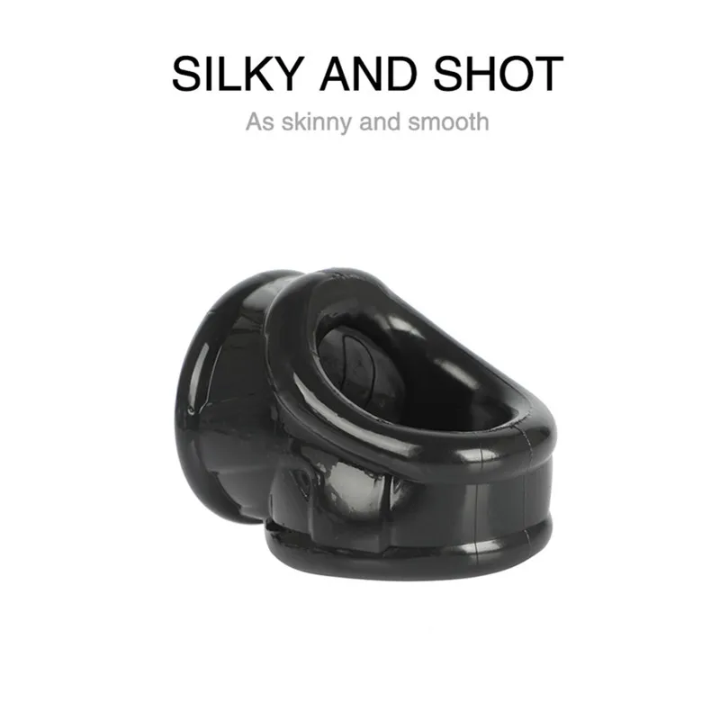Male Scrotum Ring TPE Reusable Penis Ring Scrotum Squeeze Stretcher Delay Ejaculation Erection Chastity Cage Ball Cock Ring view 3
