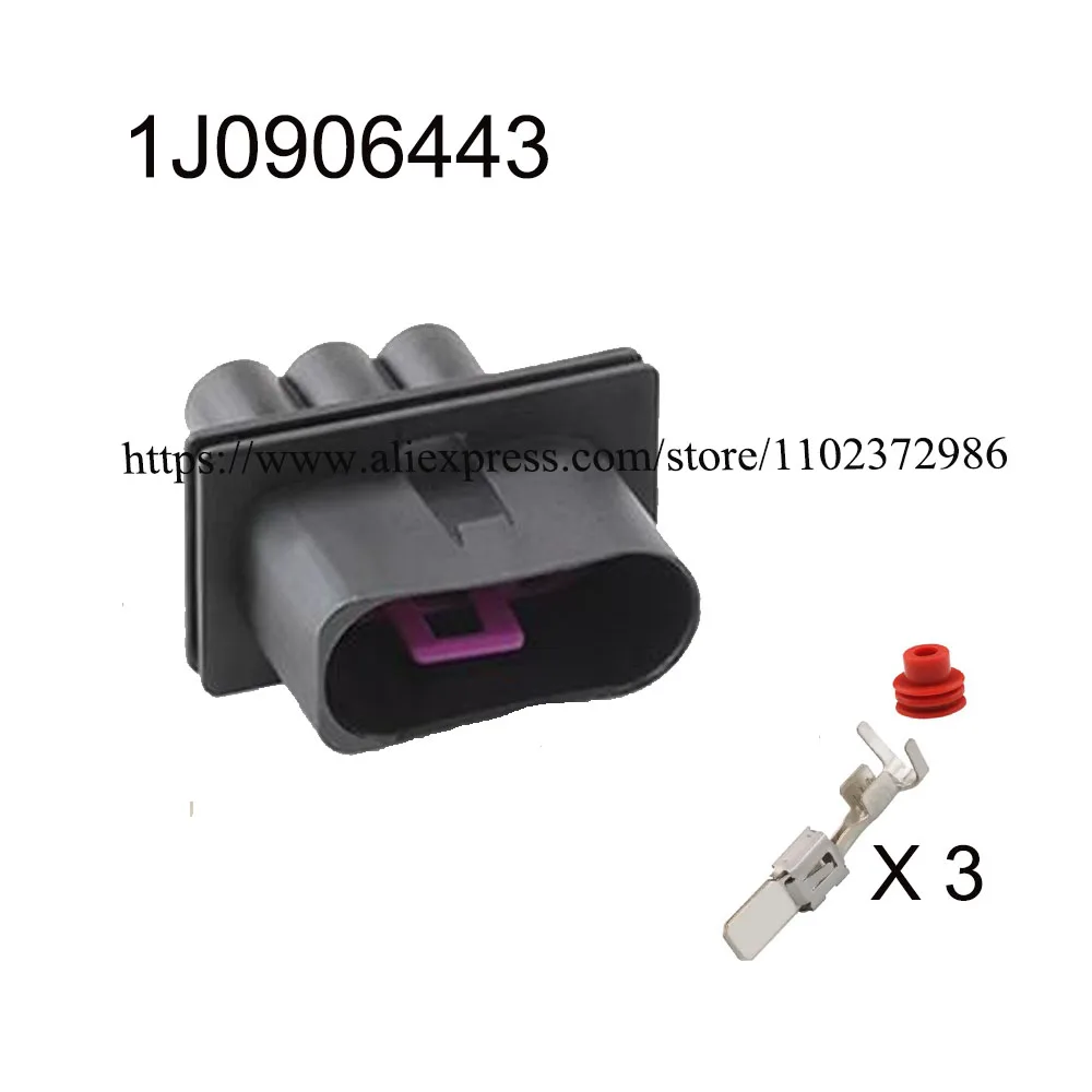 100Set 1j0906443 1j0906233 Auto Waterdichte Kabel Connector 3 Pin Auto Plug Famale Male Socket Inclusief Terminal Afdichting