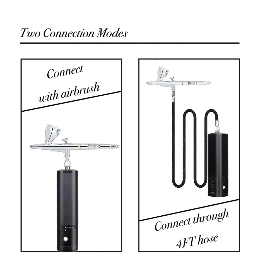 Portable Auto Start Stop Wireless Airbrush Kit Corpressor Powerful Replace Battery Easy Use Noiseless Customized Super Works