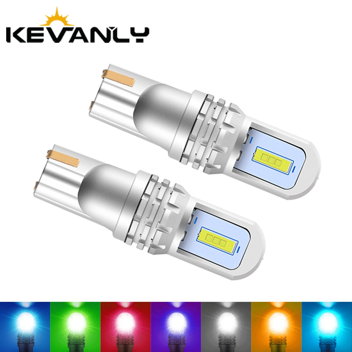 

KEVANLY 2pcs T10 LED Bulbs W5W 12-24V 194 Car Interior Light 2SMD 1860 Chip Daytime Running Lights Canbus Reading Interior Light
