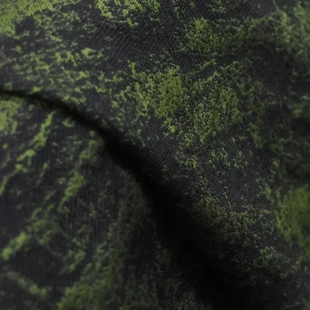 

Черный, зеленый, винтажная жаккардовая ткань, пальто, верхняя модная одежда, дизайнерские ткани для шитья своими руками, ткань для пальто